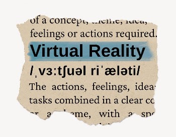 Virtual reality ripped dictionary, editable | Free PSD - rawpixel