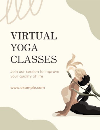 Virtual yoga class template, wellness | Free Vector Template - rawpixel