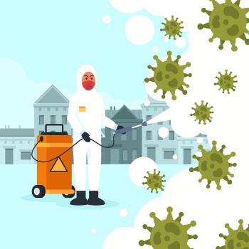 Virus desinfection illustration design Free Vector
