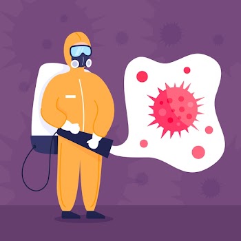 Virus disinfection concept Free Vector