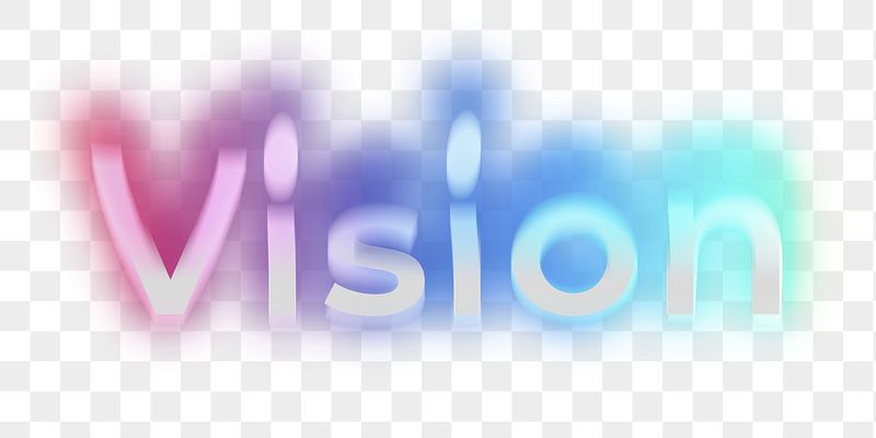 Vision png word sticker, neon | Free PNG - rawpixel