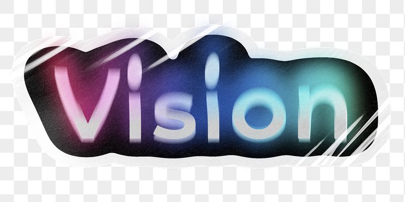 Vision png word sticker, neon | Free PNG - rawpixel