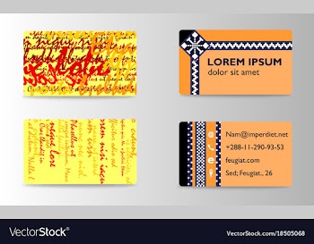 Visiting cards set collection business card set vector image
