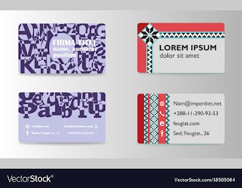 Visiting cards set collection business card set vector image