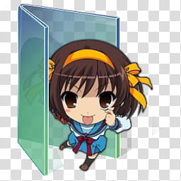 Vista style Anime Folder Icon, haruhi transparent background PNG clipart