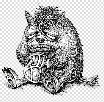 Visual arts Drawing Nian Watercolor painting Illustration, Monster pen drawing transparent background PNG clipart