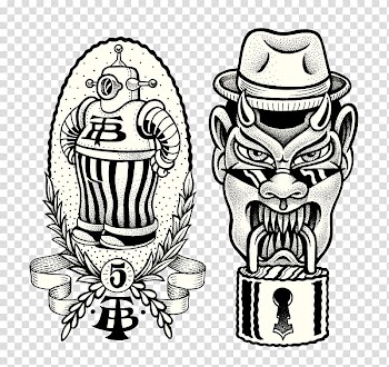 Visual arts Drawing Tattoo Illustration, Grimace tag transparent background PNG clipart