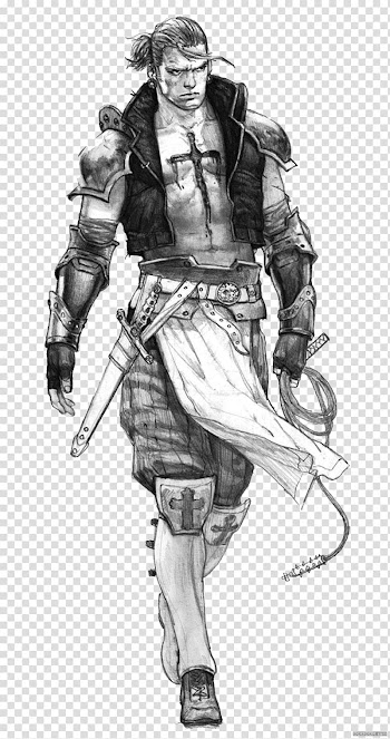Visual arts Drawing Work of art Illustration, Black and white cool armor warrior transparent background PNG clipart