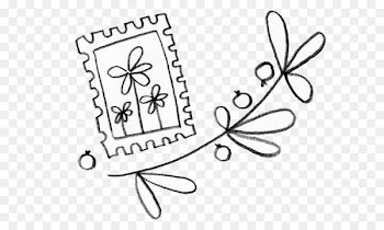 Visual arts Line art Product Font - avion stamp 