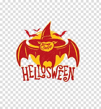 Visual arts Logo Halloween Poster, Bat Pig transparent background PNG clipart