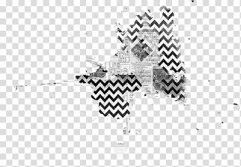 Visual Chaos V, white and black abstract transparent background PNG clipart