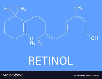 vitamin a or retinol molecule skeletal formula