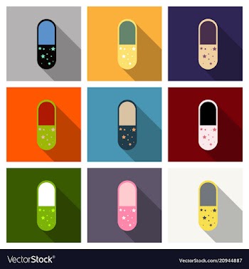 Vitamin complex of pill capsule lifestyle vector image