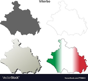Viterbo blank detailed outline map set vector image