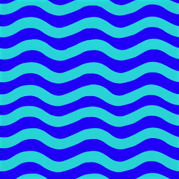 Vivid Blue and Aqua Wavy Stripes Pattern