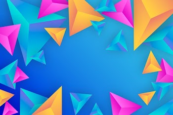 Vivid colors 3d triangle background Free Vector