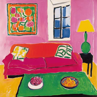 Vivid Fauvist Interior Scene