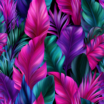 Vivid Tropical Foliage Pattern