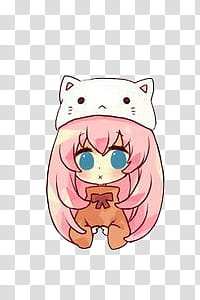 Vocaloid Anime Chibi, female in brown top anime graphic transparent background PNG clipart