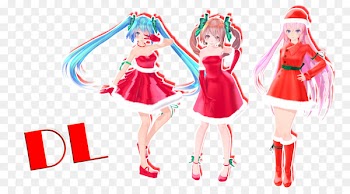 Vocaloid MikuMikuDance Christmas Day Hatsune Miku Model - acuarella bubble 