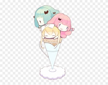 Vocaloid Milkshake Miku Hatsune Luka Megurine Rin Kagamine - Ice Cream Girl Chibi