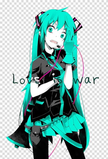 Vocaloid Render , teal and black anime character transparent background PNG clipart