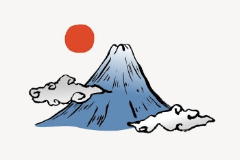 Volcanic mountain sticker, Japanese illustration | Free Vector - rawpixel