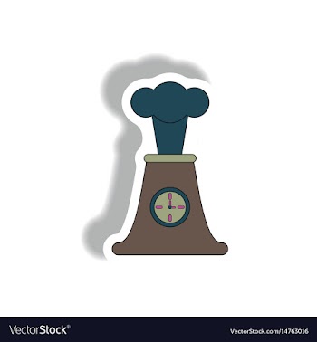 Volcano and timer volcano explosion and clock vector image