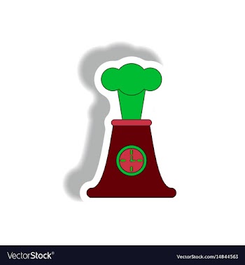 Volcano and timer volcano explosion and clock vector image