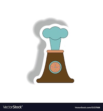 Volcano and timer volcano explosion and clock vector image