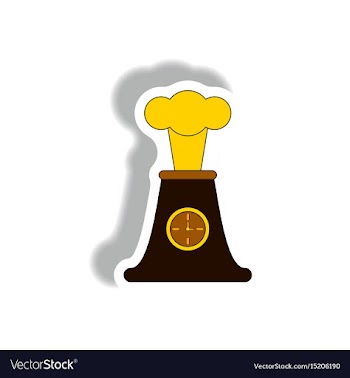 Volcano and timer volcano explosion and clock vector image