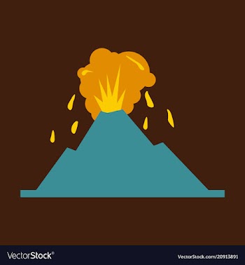 Volcano eruption with lava vector image