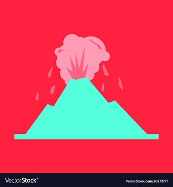 Volcano eruption with lava vector image