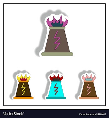 Volcano explosion and fissure sticker collection vector image