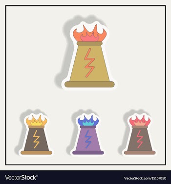 Volcano explosion and fissure sticker collection vector image