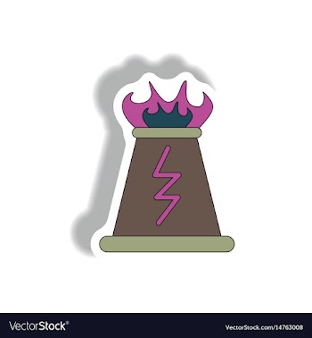 Volcano explosion and fissure sticker vector image