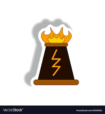 Volcano explosion and fissure sticker vector image