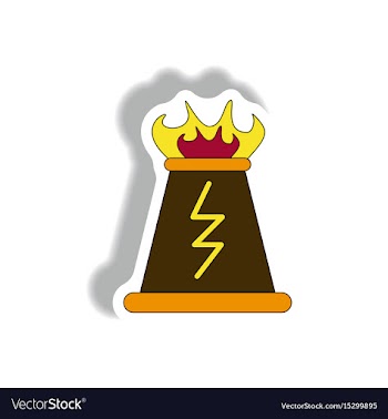 Volcano explosion and fissure sticker vector image