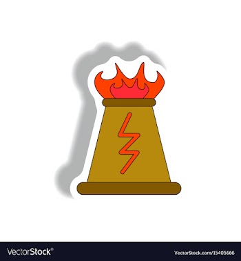 Volcano explosion and fissure sticker vector image