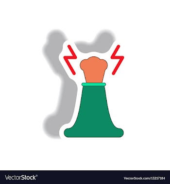 Volcano explosion and lightning vector image