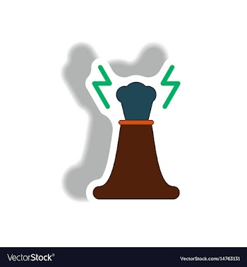 Volcano explosion and lightning vector image