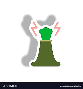 Volcano explosion and lightning vector image