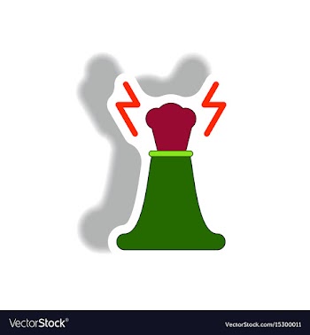 Volcano explosion and lightning vector image