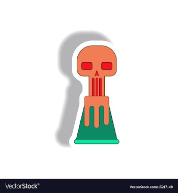 Volcano explosion and skull vector image