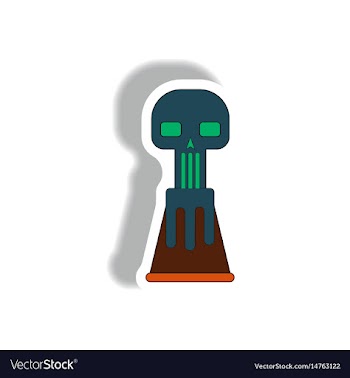Volcano explosion and skull vector image