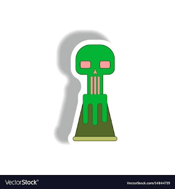 Volcano explosion and skull vector image