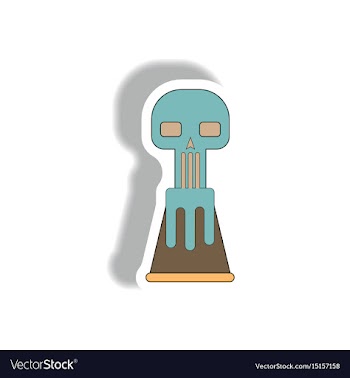Volcano explosion and skull vector image
