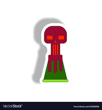 Volcano explosion and skull vector image