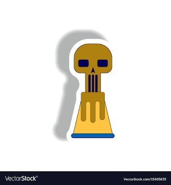 Volcano explosion and skull vector image