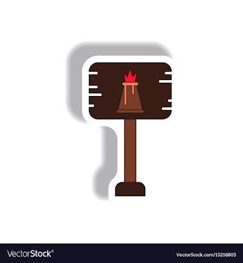 Volcano explosion sticker sign vector image